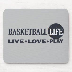Mousepad amor ao vivo jogar basquete vida azul
