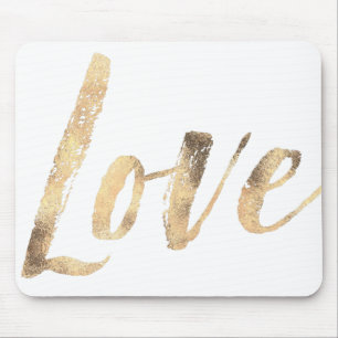 Mousepad Amor branco Dourado