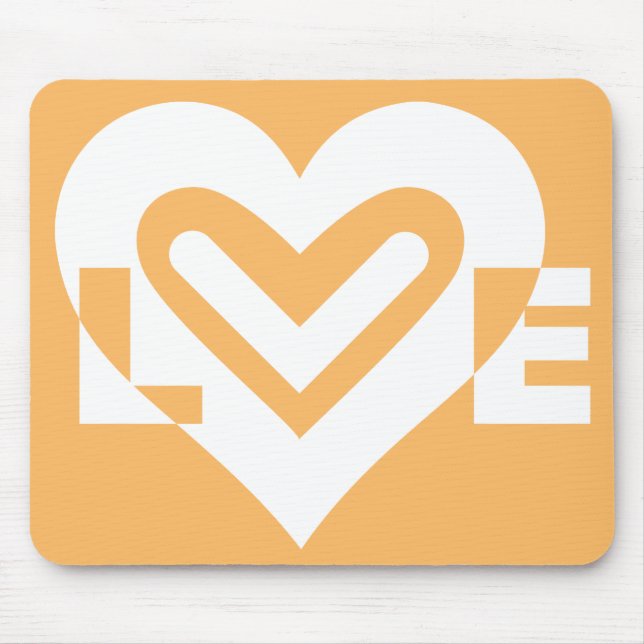 Mousepad Amor Branco e Laranja (Frente)