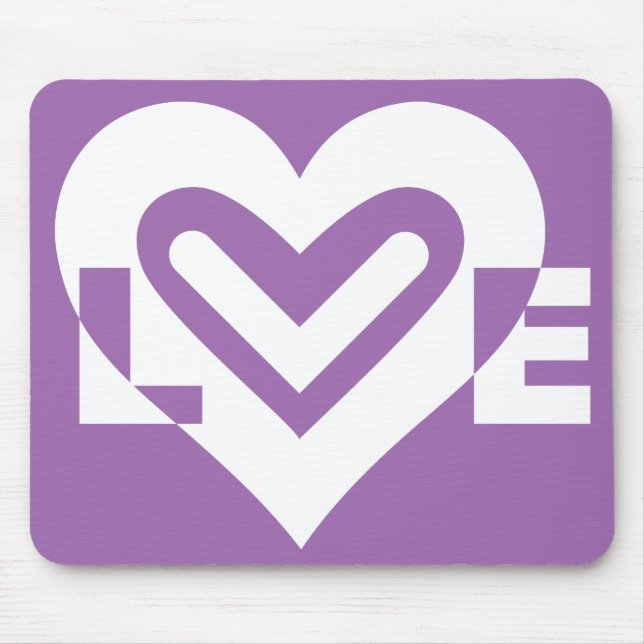 Mousepad Amor branco e roxo (Frente)