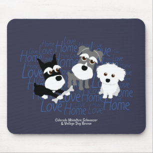 Mousepad Amor, casa - tapete do rato do Schnauzer