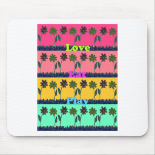 Mousepad Amor Comer Jogar Arte Impressa