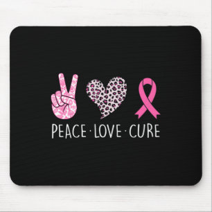 Mousepad Amor Coração Curto Friso Rosa Fita Cancer Awarenes