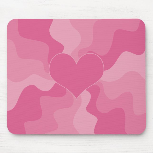 Mousepad Amor Coração - Rosa (Frente)