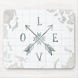 Mousepad Amor da aventura III do Wanderlust da aguarela