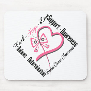 Mousepad Amor da esperança da fé do cancro da mama