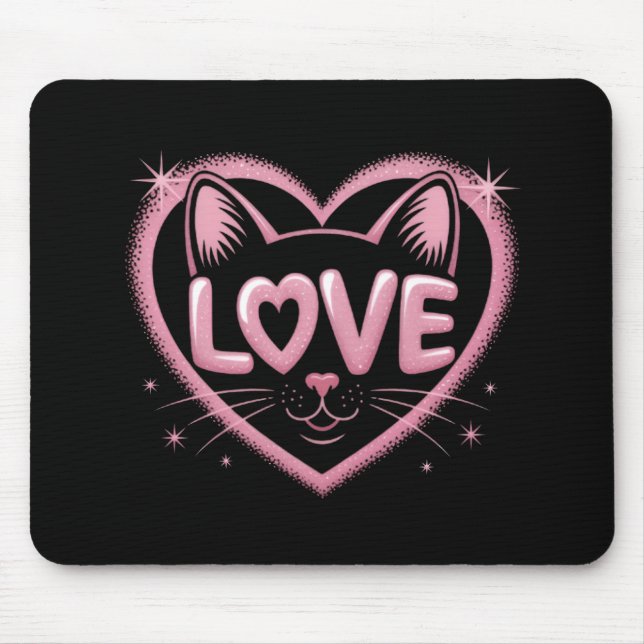 Mousepad Amor de Gato Brilhante (Frente)