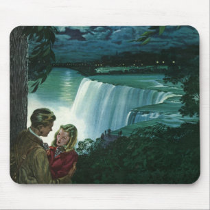 Mousepad Amor de Lua de Mel Vintage, Recém-Casados em Niaga