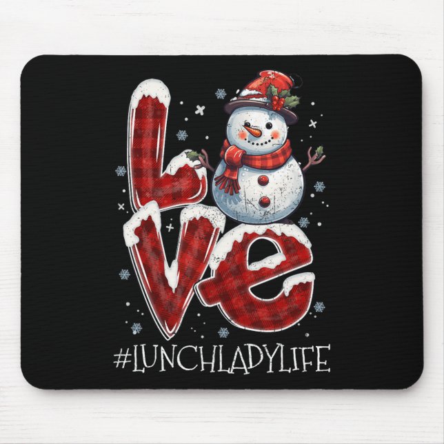 Mousepad Amor de Natal Snowman Almoço Senhora Vida Diversão (Frente)