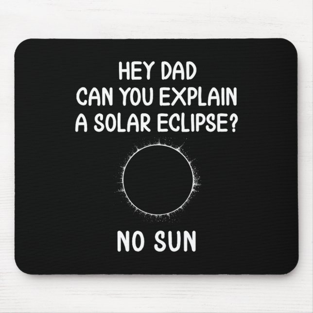 Mousepad Amor Divertido Eclipse Solar Totalidade Astronomia (Frente)