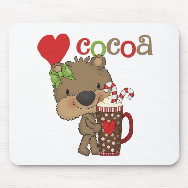 Mousepad Amor do cacau do urso da menina (Frente)