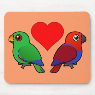 Mousepad Amor do papagaio de Eclectus