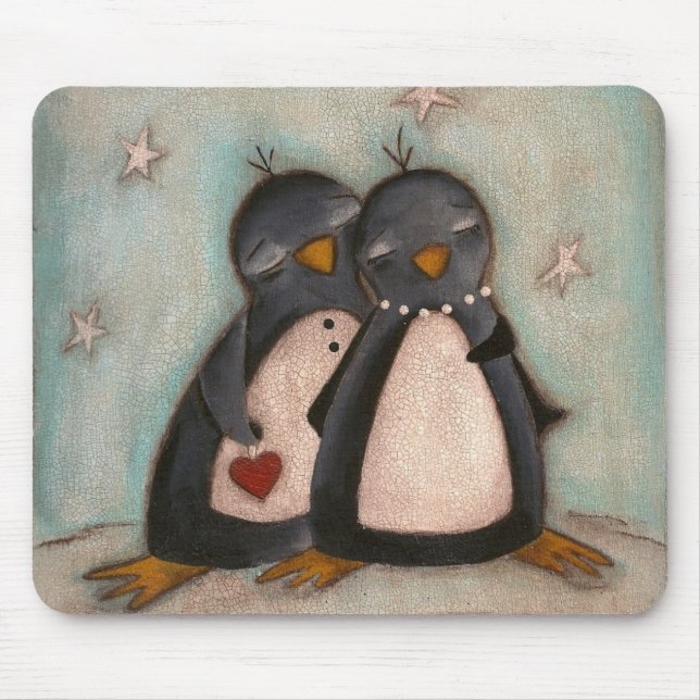 Mousepad Amor do pinguim - tapete do rato (Frente)