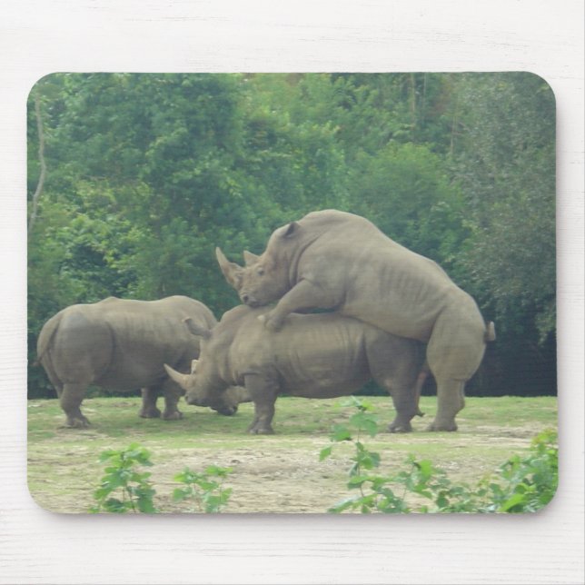 Mousepad Amor do rinoceronte (Frente)