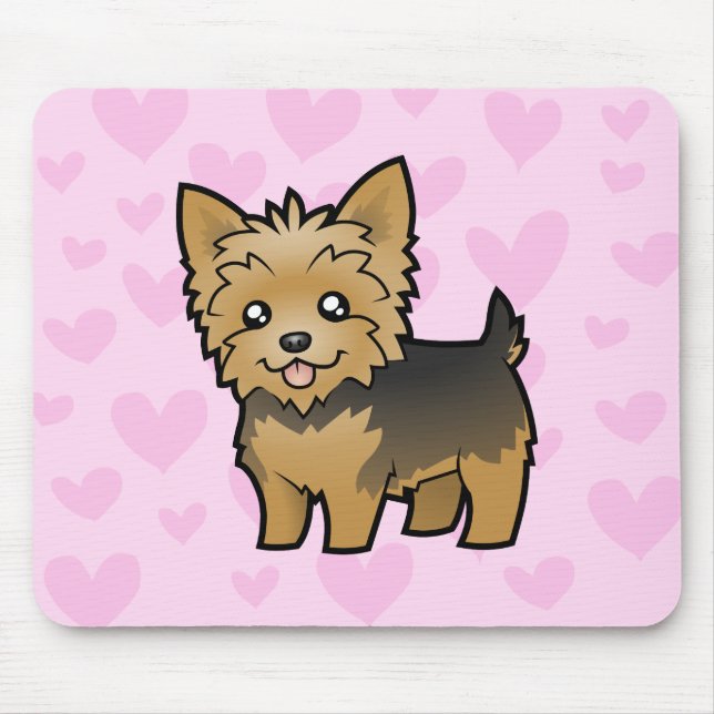 Mousepad Amor do yorkshire terrier (cabelo curto nenhum (Frente)