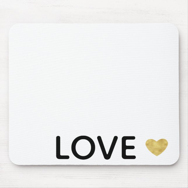 Mousepad Amor Dourado Coração (Frente)