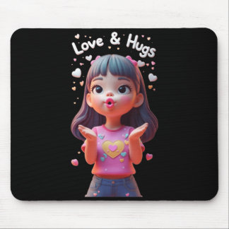 Mousepad Amor e abraços Design engraçado unissex para homen