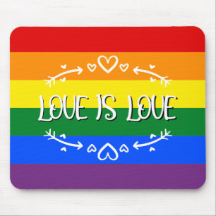 Mousepad Amor é Amor Arco-íris Mês do Orgulho LGBTQ Mousepa