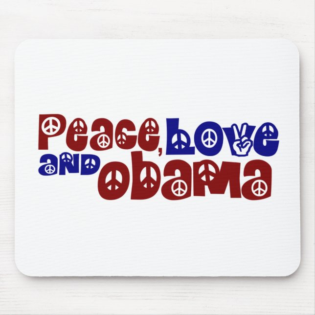 Mousepad Amor e Obama da paz (Frente)