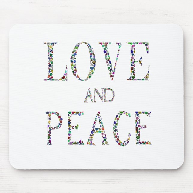 Mousepad Amor e Paz feitos com Gemstones (Frente)