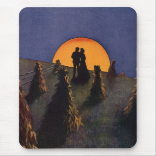 Mousepad Amor e Romance Vintage, Beijo da Lua Cheia da Colh