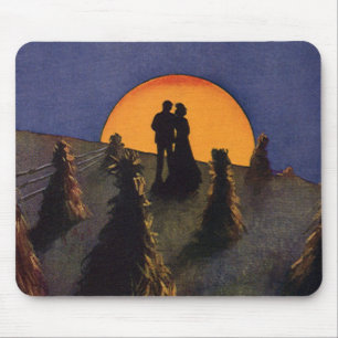 Mousepad Amor e Romance Vintage, Beijo da Lua da Colheita