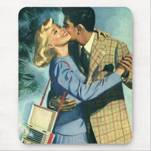 Mousepad Amor e Romance Vintage, Dança de Natal