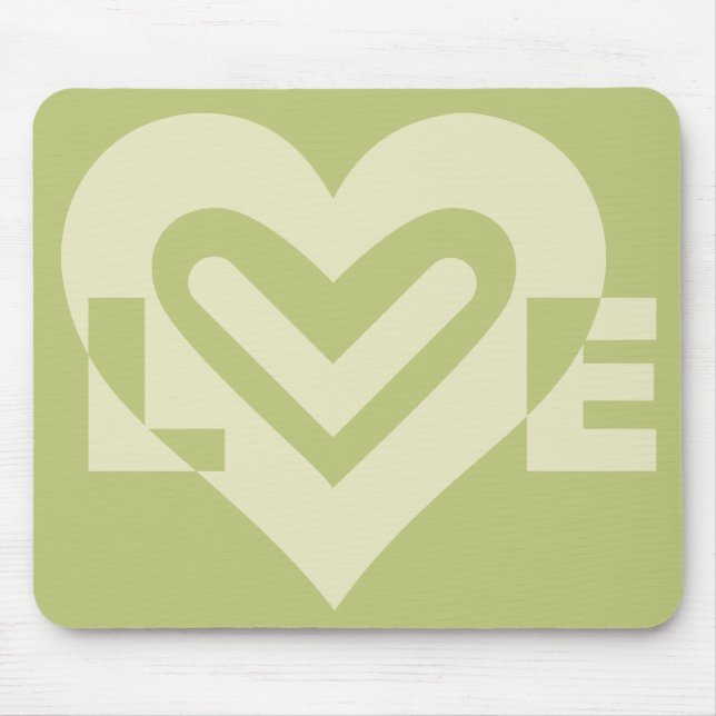 Mousepad Amor em Sage Green (Frente)