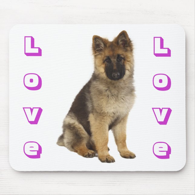 Mousepad Amor German shepherd Cão Cachorro Mocsepad (Frente)