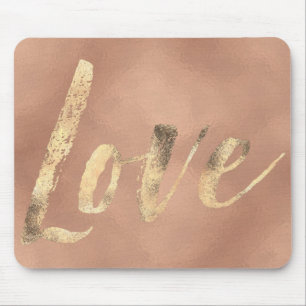 Mousepad Amor Glam Dourado cor-de-rosa