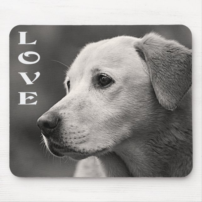 Mousepad Amor Labrador Amarelo Retriever Cão Cachorro (Frente)