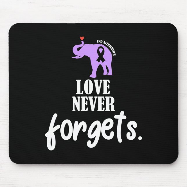 Mousepad Amor Nunca Esquece Alzheimer Consciência Memórias  (Frente)