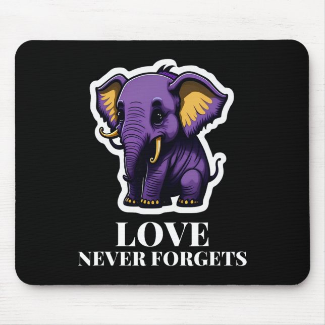 Mousepad Amor Nunca Esquece Elefante Para Meninas Alzheimer (Frente)