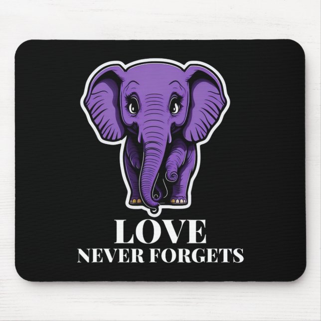 Mousepad Amor Nunca Esquece Elefante Para Mulher Alzheimer (Frente)