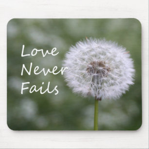 Mousepad Amor Nunca Falha Dandelion1 Corinthians 13