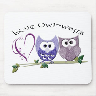 Mousepad Amor Owl~ways, presentes bonitos da arte das