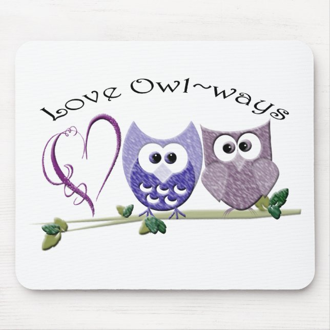Mousepad Amor Owl~ways, presentes bonitos da arte das (Frente)