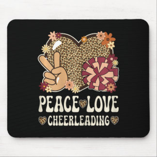 Mousepad Amor Paz Amante de Cheerleading Estampa de Leopard