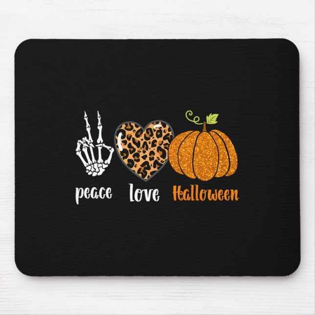 Mousepad amor pela paz Skeleton cair Pumpkin lepard Hallowe (Frente)