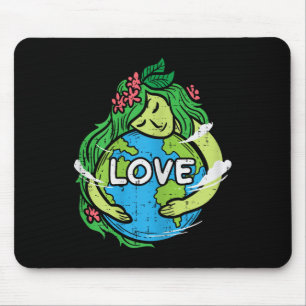 Mousepad Amor Planeta Terra-Mãe Hug Ambiente Natureza Ea
