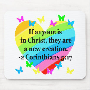 MOUSEPAD AMOR PREENCHIDO 2 CORINTHIANS 5:17 VERSO