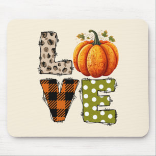 Mousepad AMOR - Pumpkin bonito e letras de Bolinhas