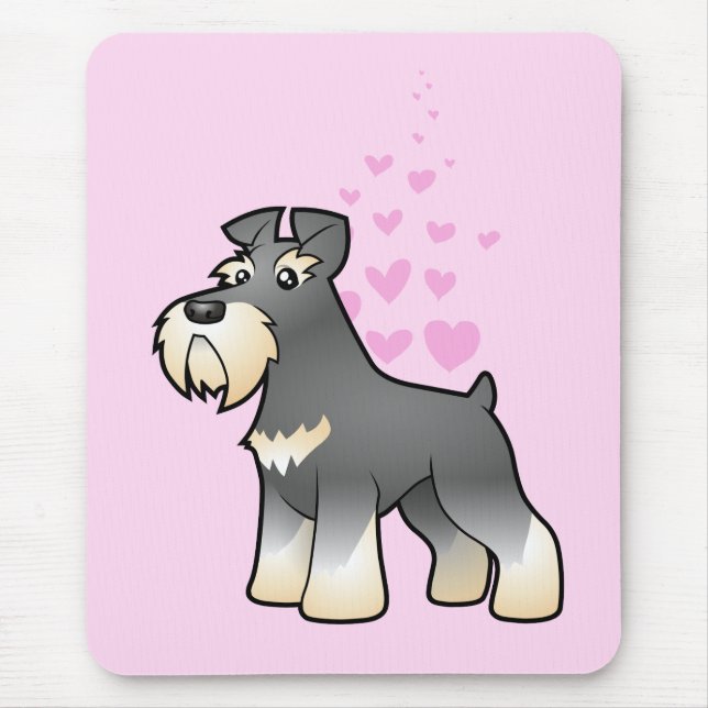 Mousepad Amor Schnauzer gigante/padrão/diminuto (Frente)