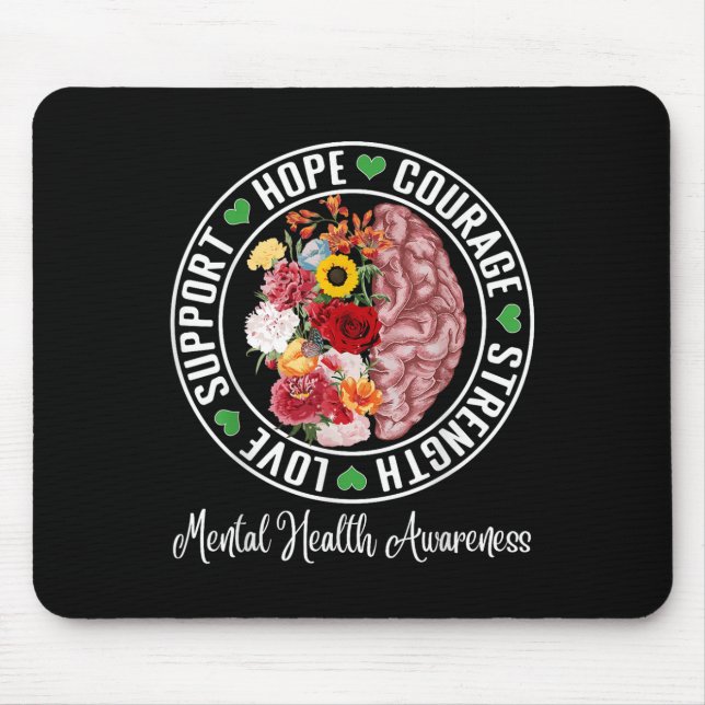 Mousepad Amor Suporte Esperança Coragem Força Saúde Mental  (Frente)