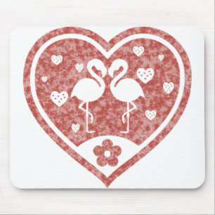 Mousepad Amor Textured do flamingo do coração
