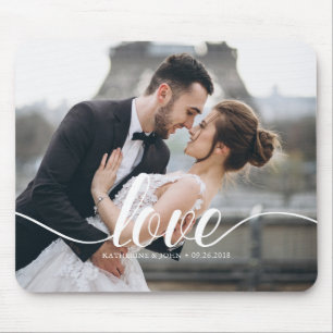 Mousepad Amor" Tipografia Sobrepor Foto Personalizada
