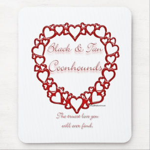 Mousepad Amor Verdadeiro a Negro e Tan Coonhound