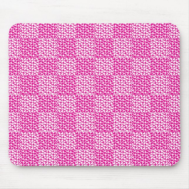 Mousepad Amor verificado em magenta e branco (Frente)
