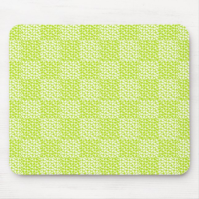 Mousepad Amor verificado em Verde limão e branco (Frente)