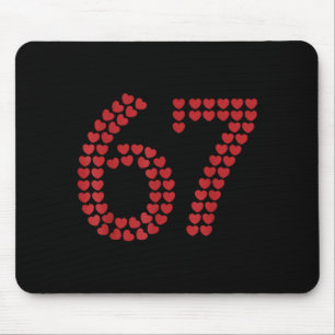 Mousepad Amor Viral Seis Sete 67 Corações Dia dos Namorados